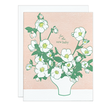 Hellebore Blossoms Baby Card