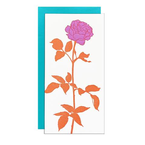 Long Stem Blank Card - Orange