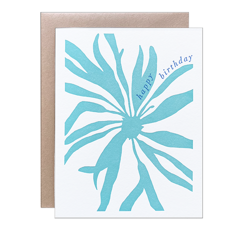 Seaweed Flower Birthday Card