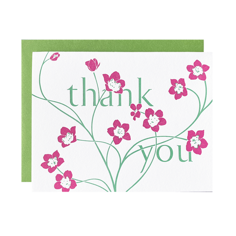 Twining Flowers Thanks Card