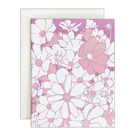 Cosmos Blank Card - Plum