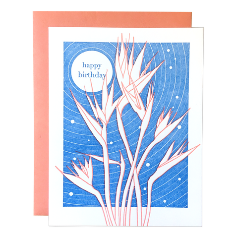 Bird of Paradise Birthday Card