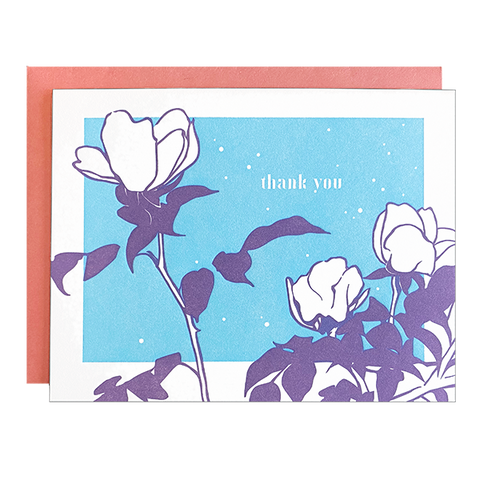 Wild Rose Thanks Card