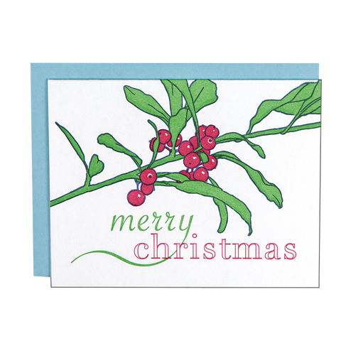 Holly Branch Christmas Card